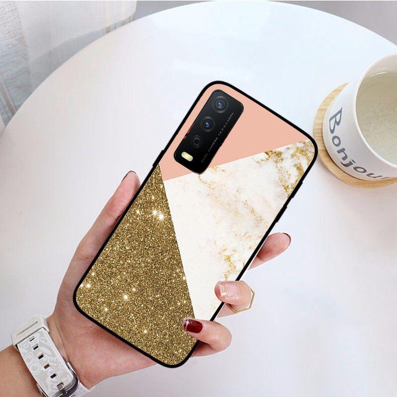 Fashion Geometric Splice Pattern Marble Phone Cover For Vivo Y31 Y30 Y33S Y11S Y12S Y17 Y20 Y21S Y1S Y53S Y15 Y19 Y91C V23 Cases
