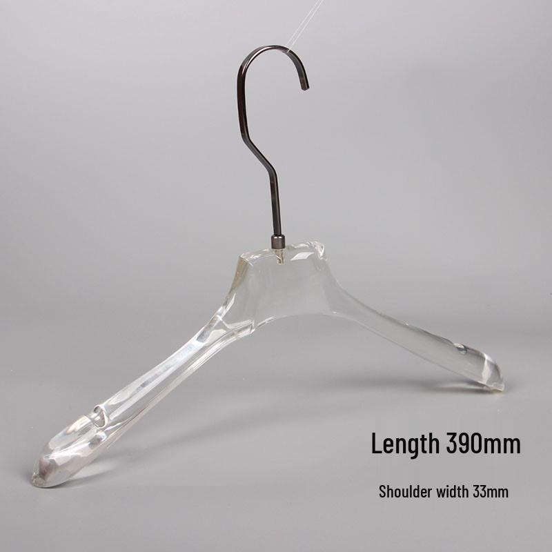 Acrylic Transparent Hangers with Black and Gunmetal Hooks for Women's and Men's Clothing