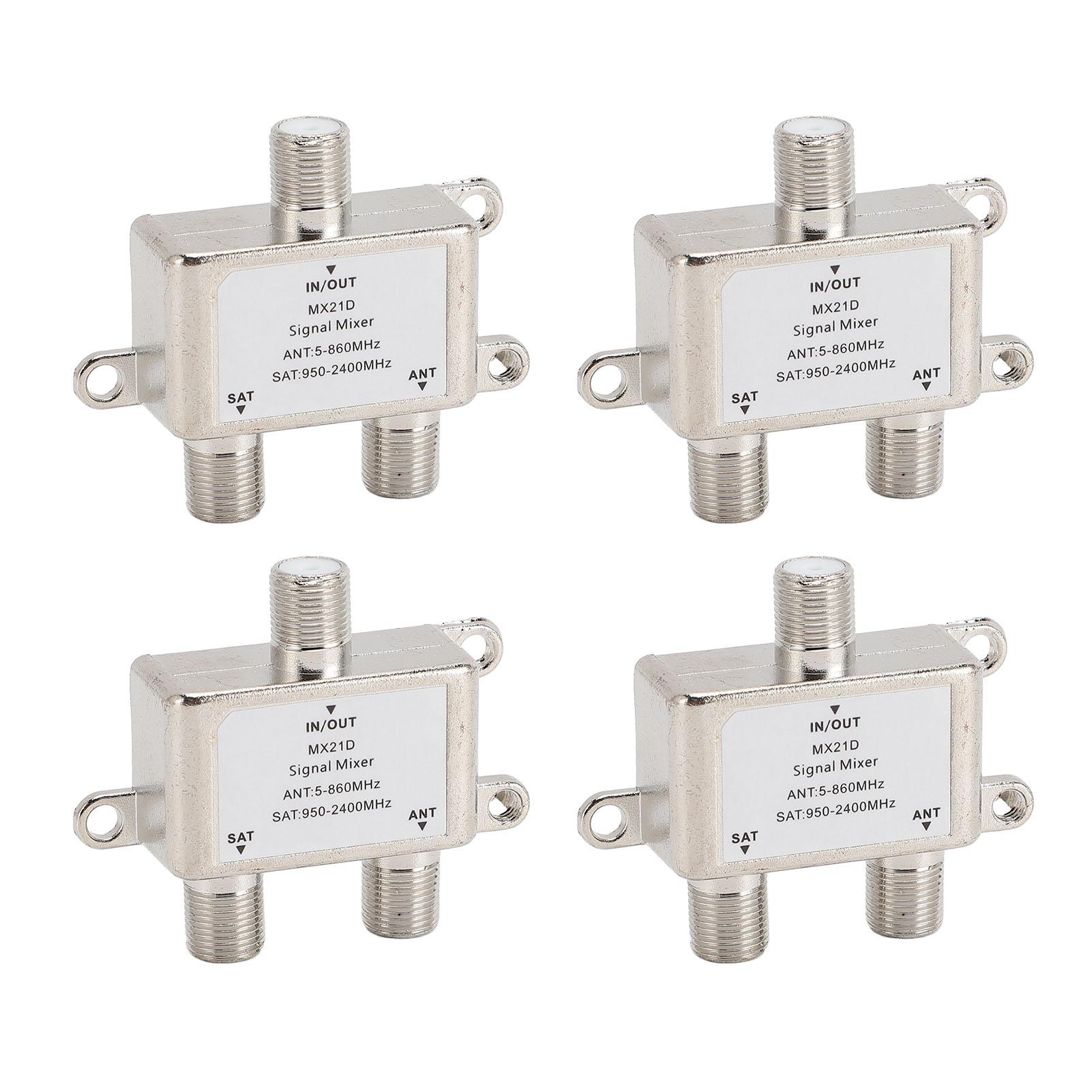 

4PCS Coaxial Cable Splitter MX21D 5 to 2400MHz RG6 Compatible 2 Way TV Splitter for Satellite