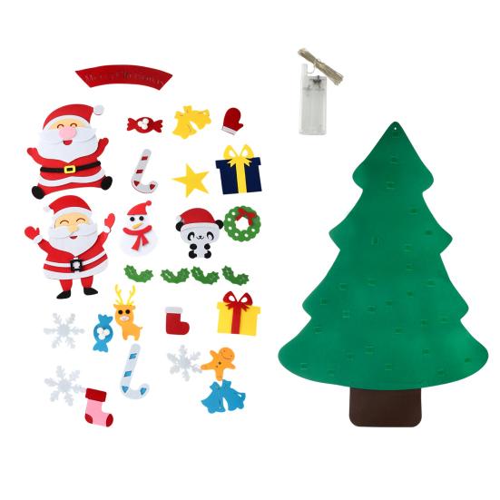 DIY Felt Christmas Tree for Toddlers Wall Hanging Christmas Tree Kit Interactive Kids DIY Crafts for Holiday Party Supplies