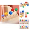 Wooden Montessori Early Learning Screw Building Blocks Shape Toy For Kids Handeye Coordination Development