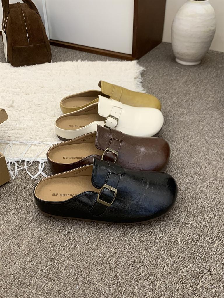 Fashion Walking Cozy Casual Closed Toe Half Slipper Loafers Female Fashion Slingback Slip On Mules For Women Platform New 2025 Comfort