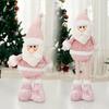 Colorful Sequins Santa/Snowman/Elk Figurine Christmas Standing Doll with Extendable Legs Holiday Decorating Accessories