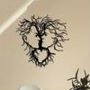 1pc Loving Couple Abstract Tree Metal Wall Art, Line Art Bedroom Decor Above Bed, Christmas Halloween New Year Gift
