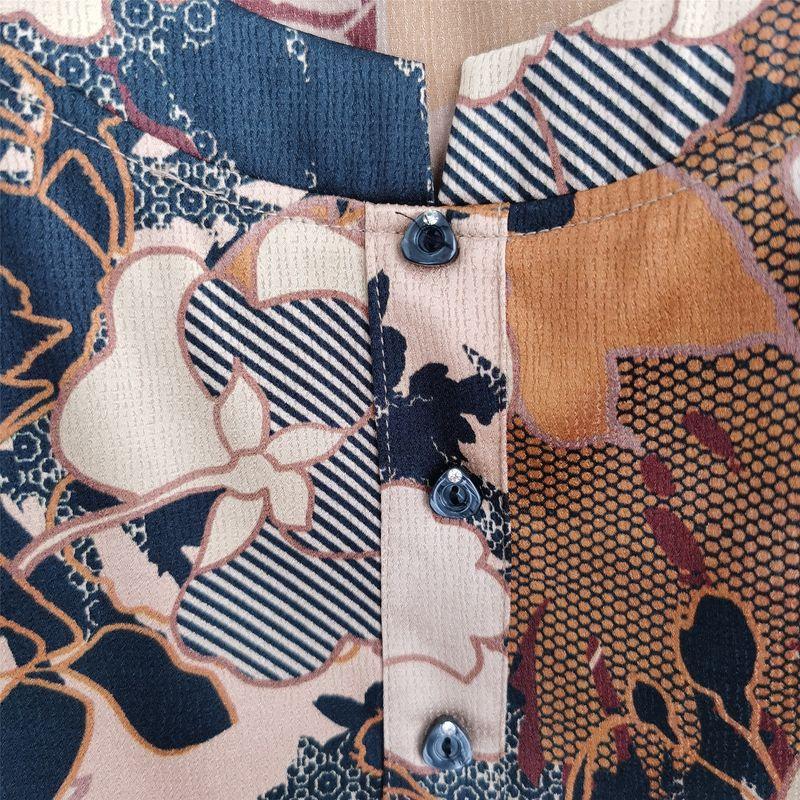 Spandex Silk Satin Tops Middle-Aged and Elderly round Neck Shirt with Half Sleeve T-shirt Mulberry Silk Plus Size Pullover Female Sennu Genuine Goods