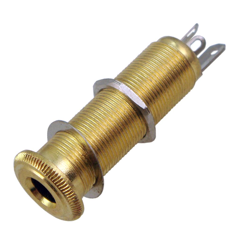 2 Stück Messing 1/4 '' Stereo Ausgang Jack Buchse für Gitarre Bass 2 Stück Messing 1/4 '' Stereo Ausgang Jack Buchse für Gitarre Bass