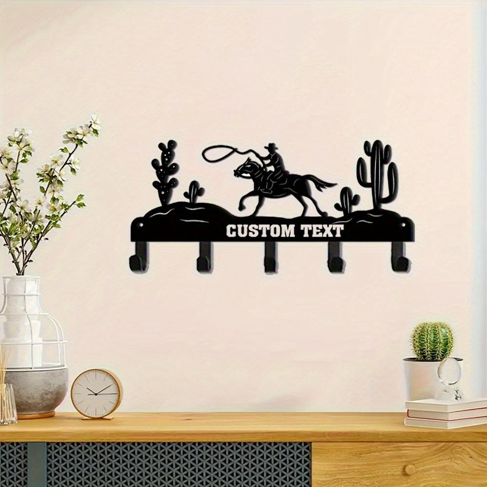Unique Handmade Custom Desert Landscape Metal Wall Art Cactus Cowboy Home Decor