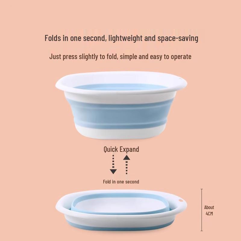 Portable Foldable Large Plastic Basin for Home, Dorm, Outdoor, and Travel Use