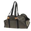 Log Carrier Waxed Canvas Dark Green Waterproof Large Capacity Reinforced Handles Foldable Anti Slip Firewood Bag for