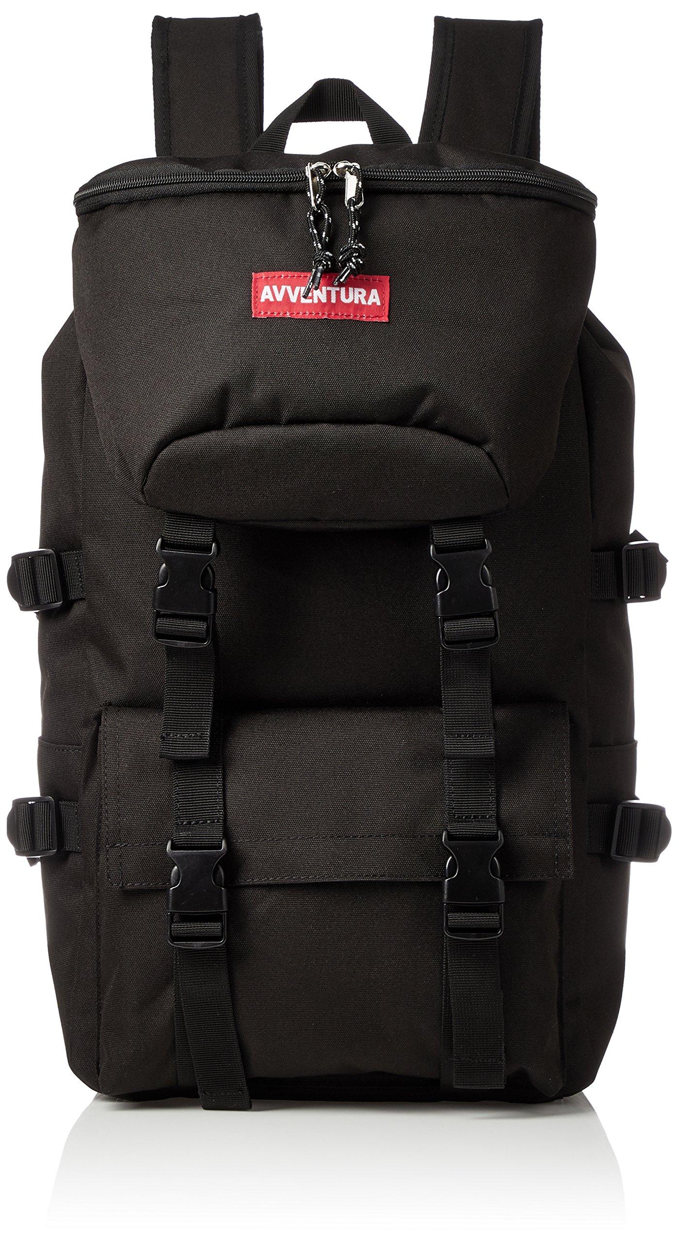 

Rucksack Flap Backpack Water Repellent Nylon Large Capacity A4 Mesh Pocket Back Zipper 20L 30331 Black One Size [Aventura]