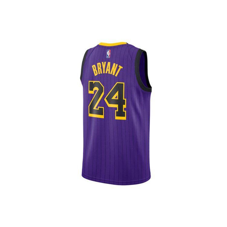 Nike Breathable NBA Lakers City Edition Kobe 24 18-19 Swingman Jersey Men Tops Purple AV4270-505