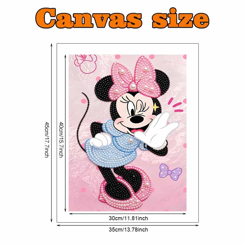 Disney Pearl Painting 5D Minnie Mouse Pearl Gemstone Art Diamond Painting Kit for Adults Beginners Gift Ideas Perfect Wall Home Decor