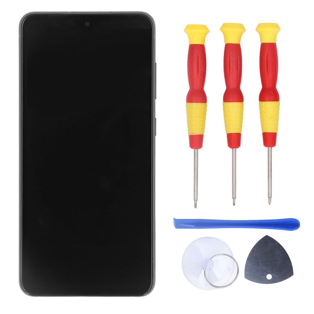 Phone Screen Replacement Kit Black with Frame Repairing Tools Phone Screen Digitizer Assembly for S21 FE US Version