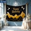 Party Backdrop Happy Birthday Birthday Balloon Black Photo Booth Background Front Door Decor