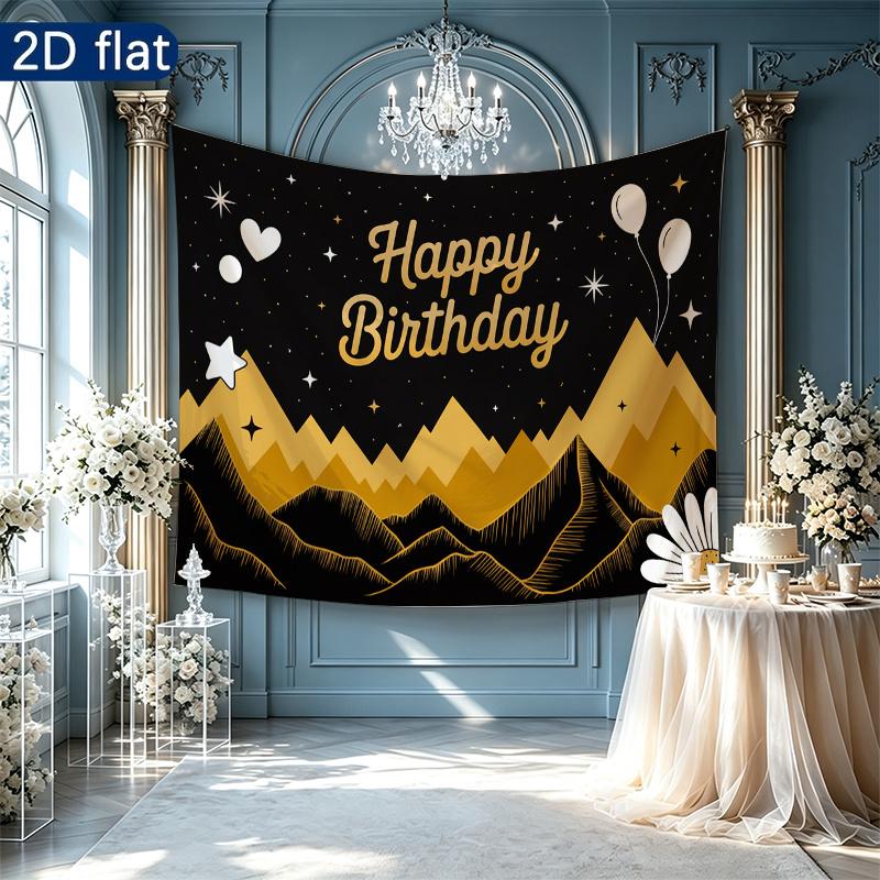 Party Backdrop Happy Birthday Birthday Balloon Black Photo Booth Background Front Door Decor