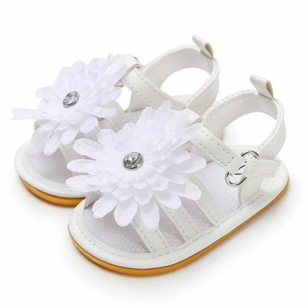 

MYGGPP Детские туфли с маленьким цветком Сандалии на мягкой подошве Детская обувь Обувь для малышей 13cm белый