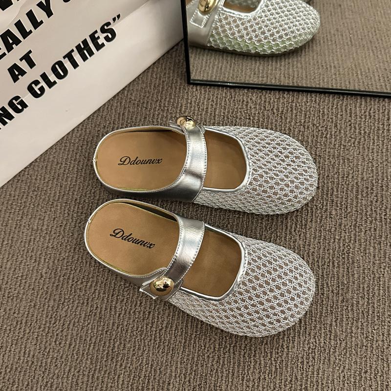 One-word Skirt with Grid Bag Head, New Cool Slippers 2025 Slippers Women's Summer Outer Wear Flat-bottomed Summer Non-slip Buckle