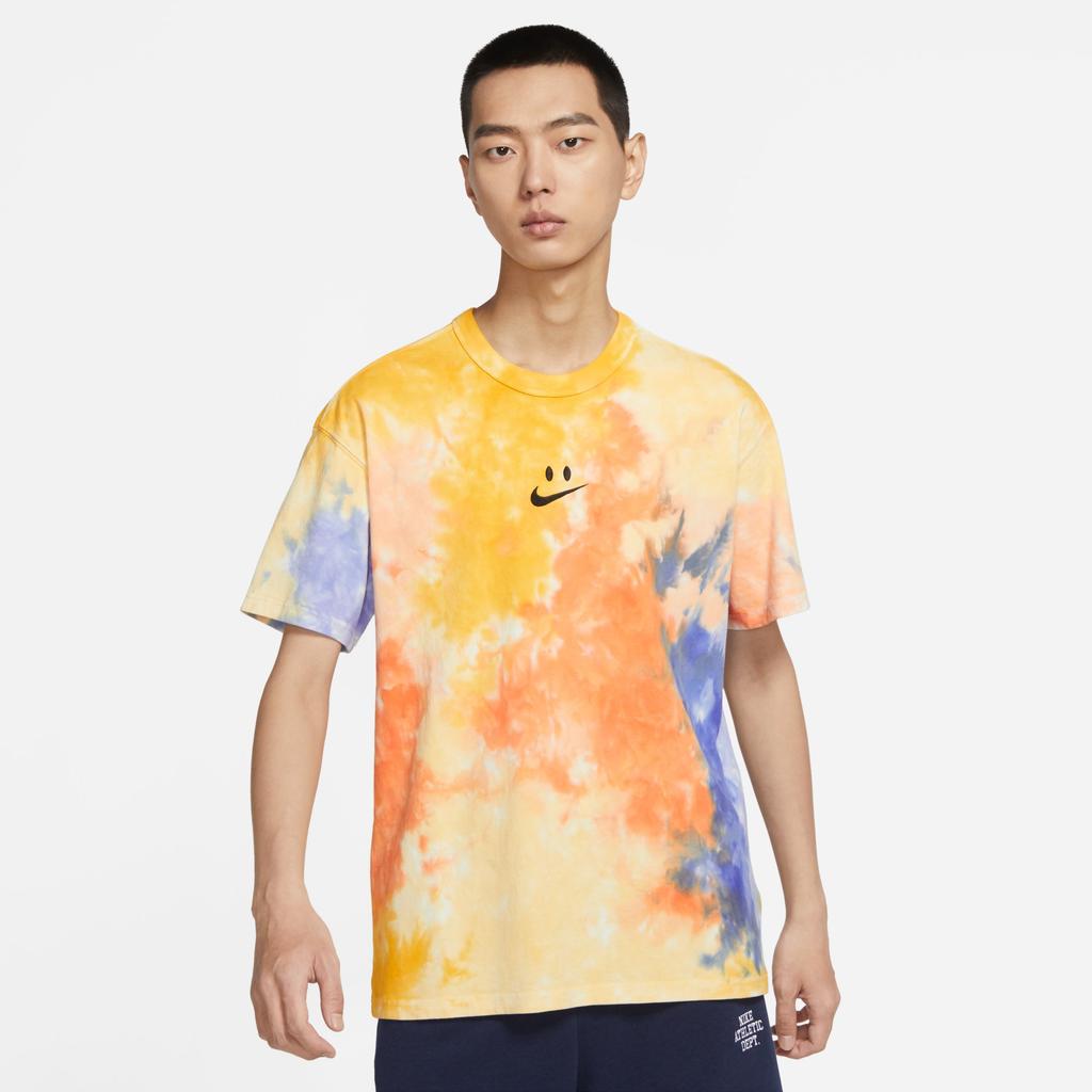 Nike Sportswear Tie-Dye Smiley Print Loose Short-Sleeve T-Shirt Men Tops Orange DX7849-819