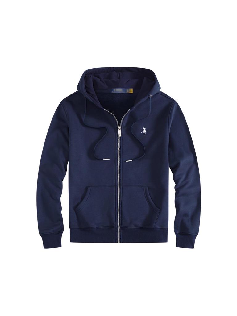 Męski Kardigan z Kapturem RL Little Pony na Podszewce z Polaru - Jesień/Zima Haftowana Jednokolorowa Bluza