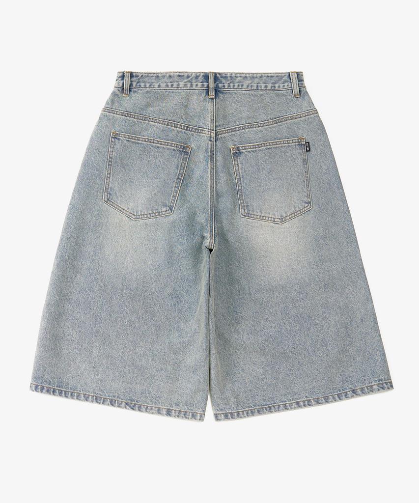 TOFFEE Washed Bermuda Denim Pants (Light Blue)