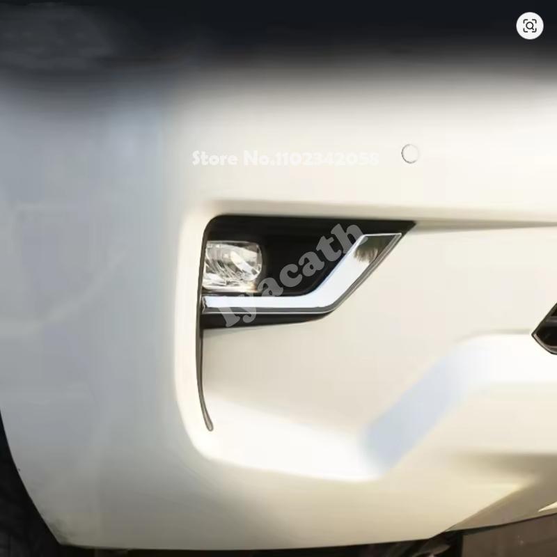 For Toyota Land Cruiser Prado FJ150 FJ 150 2018- ABS chrome front Rear Fog Light Foglamp Frame Cover Trims Car Accessories