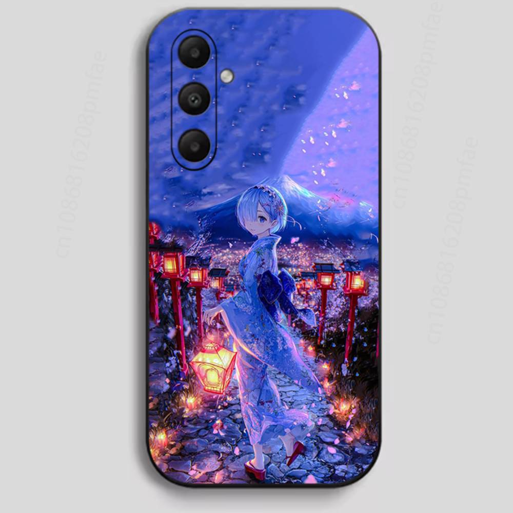 

Японский Аниме ReZERO Чехол для Телефона Для Samsung Galaxy A13,21s,22,31,32,40,52,71,A91 Мягкий Черный Корпус Samsung A21