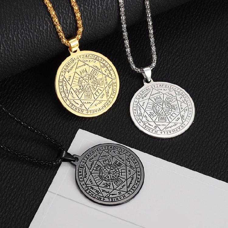 Mystical Christian Faith Pendant Necklace Stainless Steel Sturdy Chain Religious Jewelry For Men Women Spiritual Gift