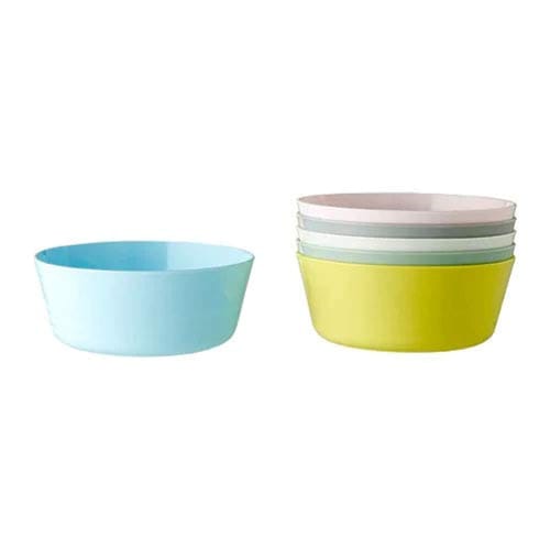 IKEA Plastic Bowls, 6-Piece, 12cm, Mixed Colors, Assorted Colors, 60378669, KALAS
