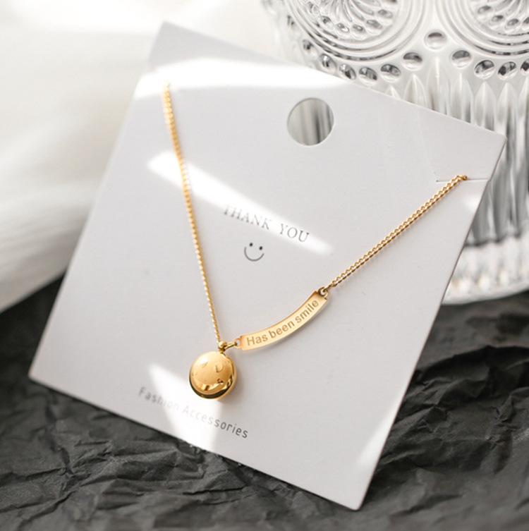 Корейское титановое ожерелье «Улыбка» – Модный женский золотой орнамент на ключицы золотой