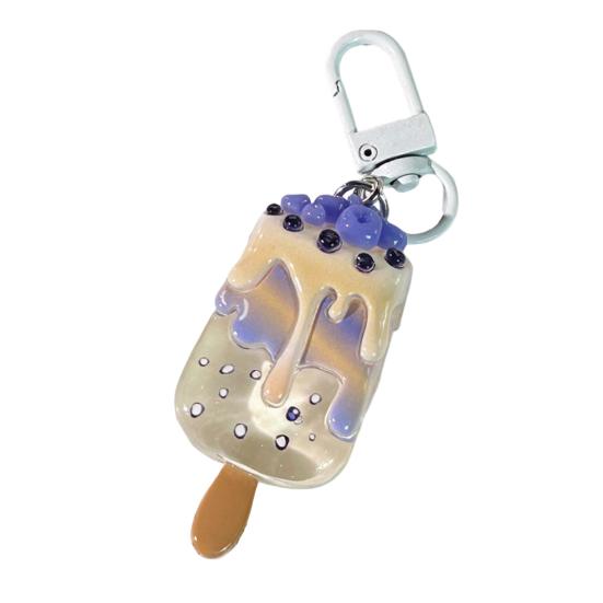 Bag Pendant Lightweight Portable Resin Popsicle Pendant Bag Hanger High Simulation Multiple Flavors Summer Style Ice Cream Keychain белый