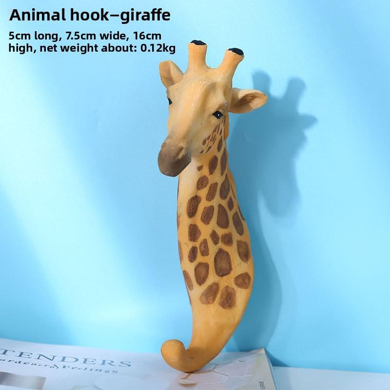 Resin Modern Animal Wall Hooks For Home Office Decor With Giraffe Zebra Designs