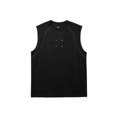 Li Ning X CRC Collaboration Solid Color Round Neck Pullover Comfortable Versatile Sleeveless Vest Unisex Tops Black AVSU497-2