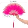1PC Dance Hand Fan Party Decoration with Pendant Gothic Court Feather Lace Vintage Lolita Folding Fan