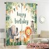 2pcs   2D FLAT PRINTING Curtains (Without Rod) Jungle Party Popular Curtains Polyester Curtains All Seasons for Semi-transparent