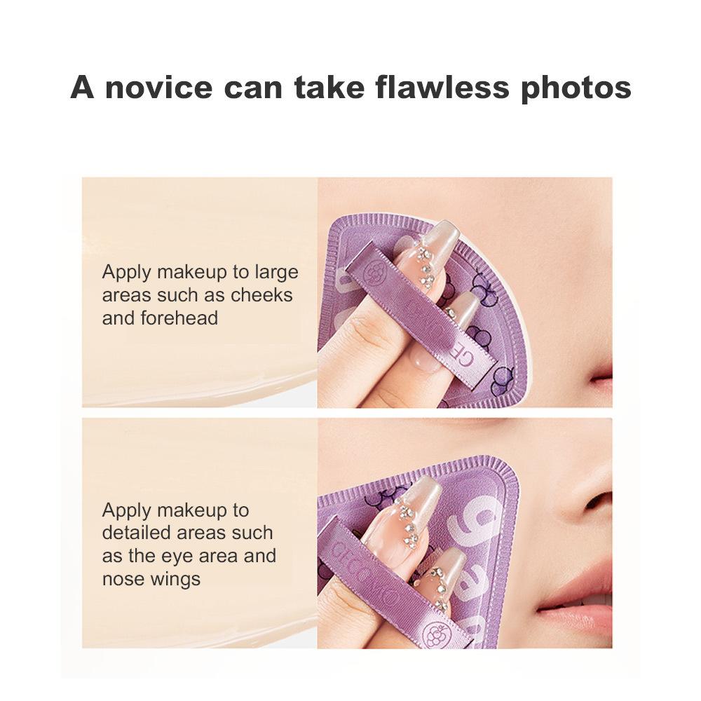 Triangle Fleshy Grape Powder Puff Dry And Wet Dual-use Skin-friendly Air Cushion Soft Cosmetic Puff Makeup Foundation Sponge