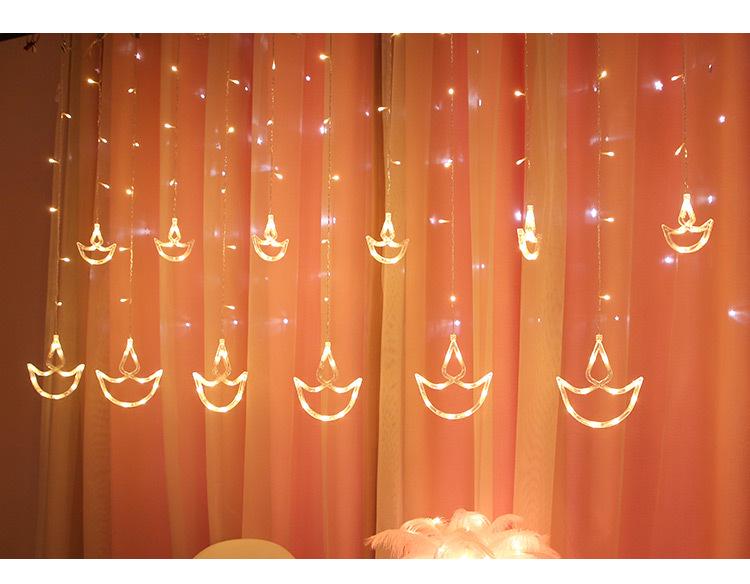 LED Colored String Lights - Indian Diwali Festival Anchor and Curtain Decoration
