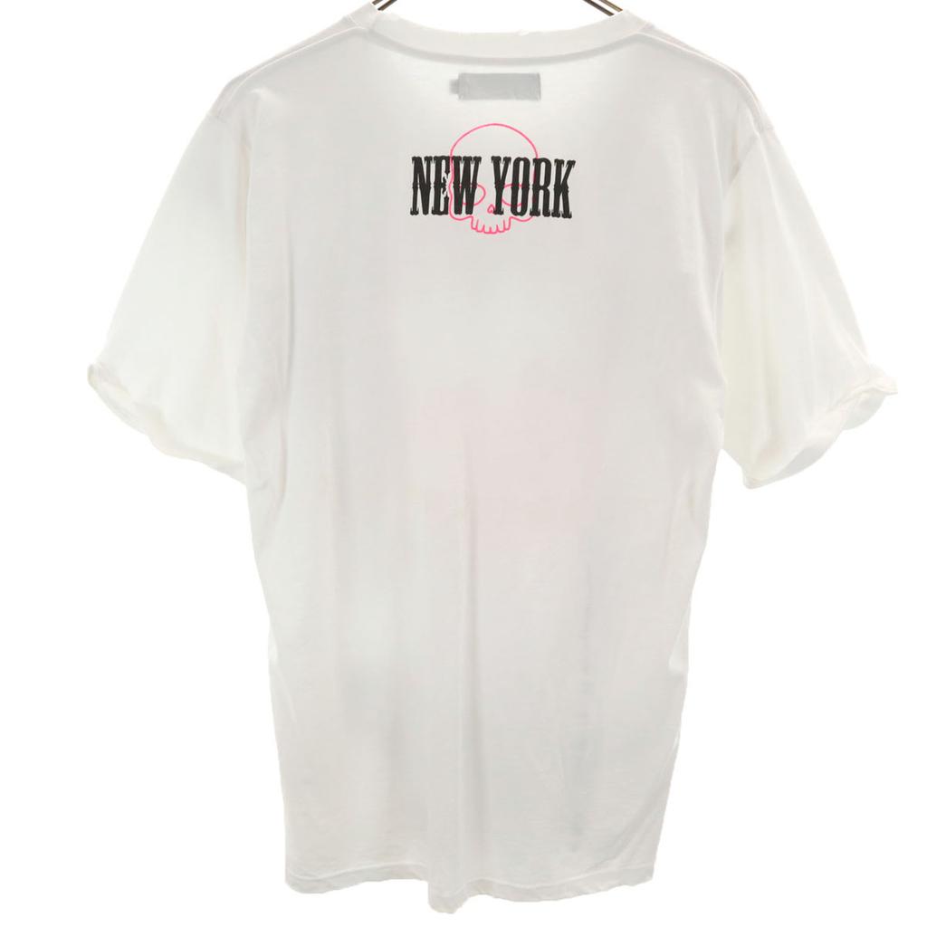 Hydrogen Made In Italy Skull Print Short Sleeve Vintage Processing T-shirt Men's Used