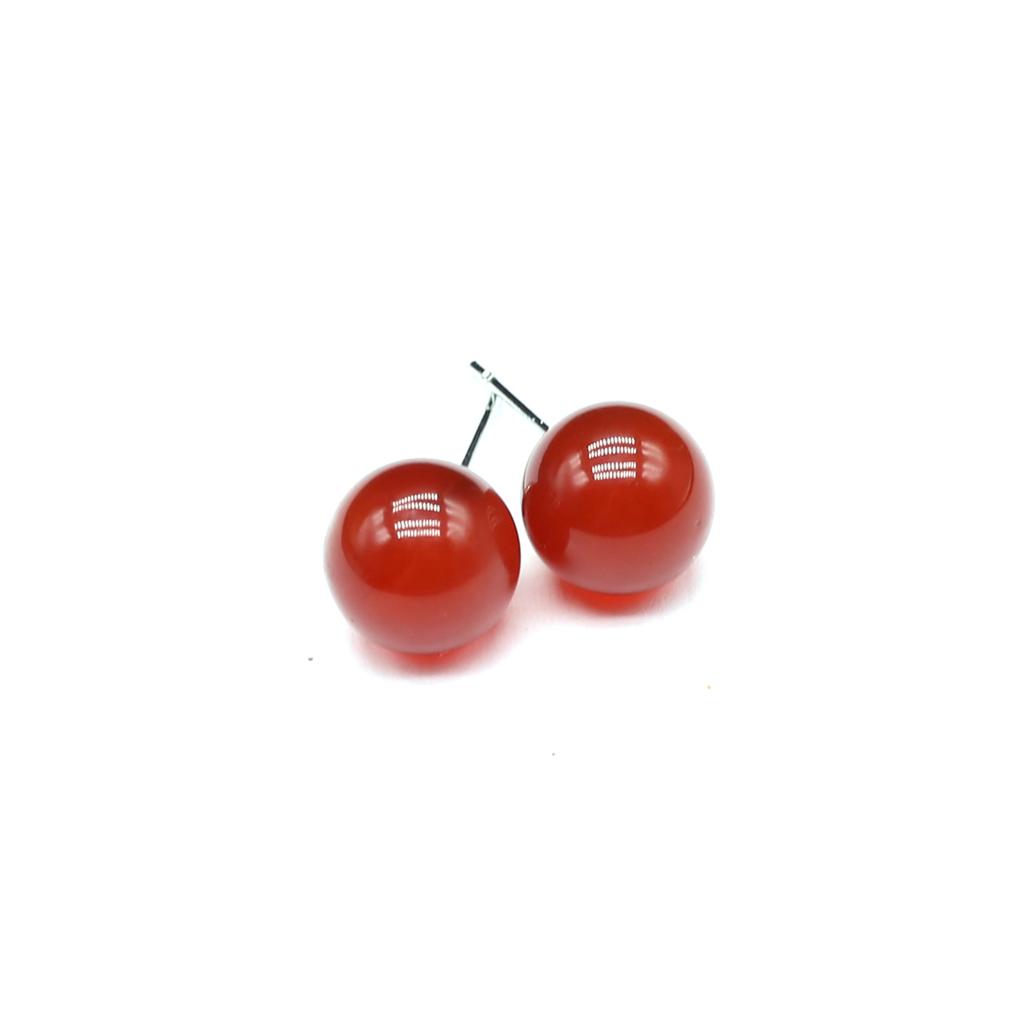 1 Paar kreative niedliche Kugel-Ohrringe mit natürlichem Edelstein, europäischer und amerikanischer Stil, Ohrstecker, Achat, blauer Türkis, Ohrstecker für Damen, Schmuck, 8 mm