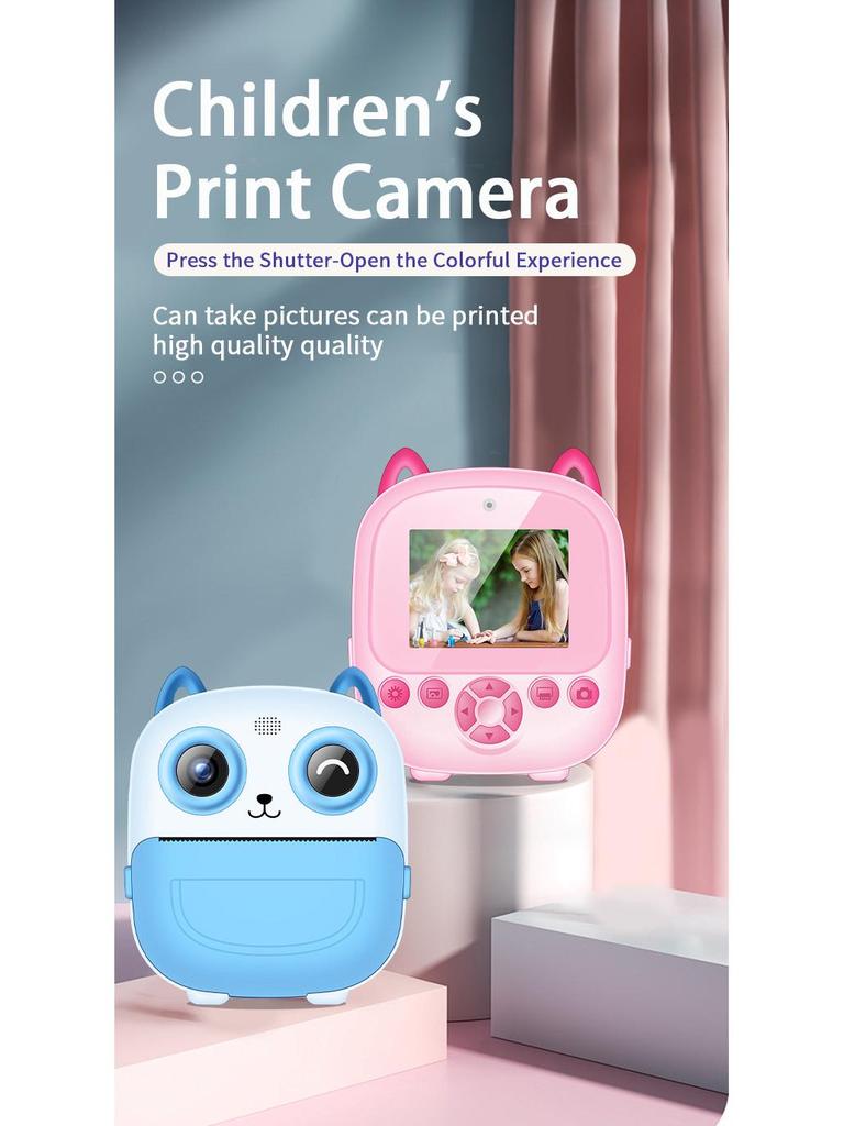 S5 HD Mini Dual Instant Camera for Kids - Thermal Cartoon Printing