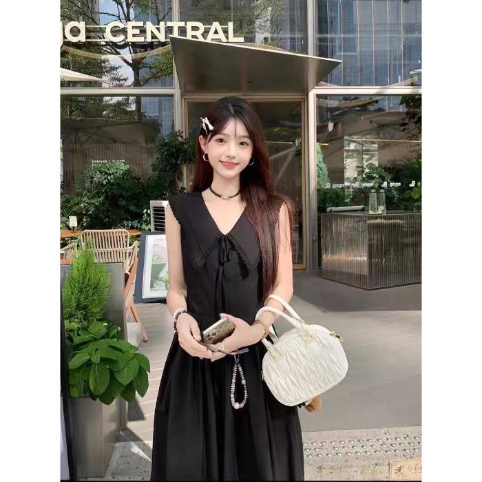 Women s 2026 French-Style V-Neck Sleeveless Black Dress - Hepburn Inspired Summer Design S