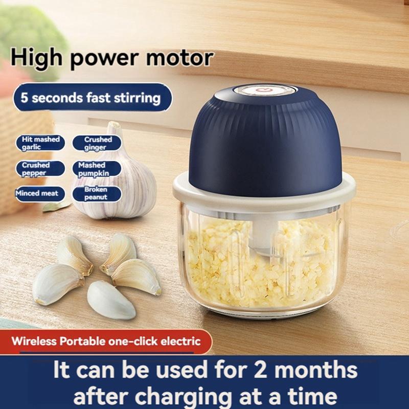 SEWS-Electric Garlic Chopper Food Chopper Cordless Mini Garlic Gadgets Onion Garlic Veg Cutter Garlic Press Crusher