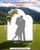 Arch Backdrop Stand, Set of 2, 2.2 m and 1.8 m, Stable Structure, Easy Assembly, Gold Metal Arch Backdrop Stand with Cover for Wedding, Birthday