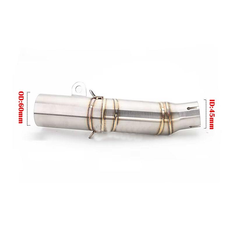 For YAMAHA YZF R6 2006 - 2023 Slip-on Exhaust Middle Link Pipe Escape Adapter Connect 60mm Muffler