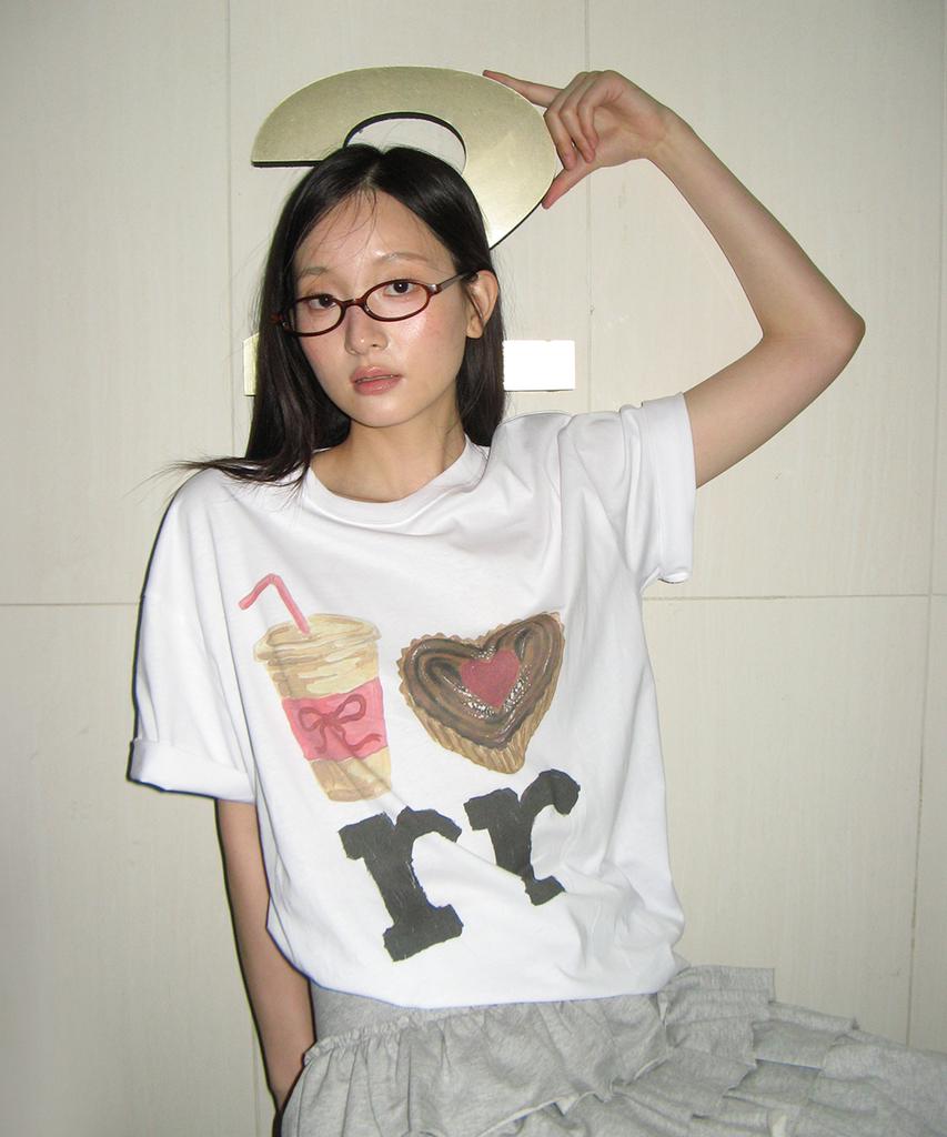 RONRON Dessert Rr Over Fit T Shirt White