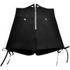 Women's Large Black Wide-Leg Drawstring Zipper A-Line High Waist Casual Shorts - Spring/Summer 2025