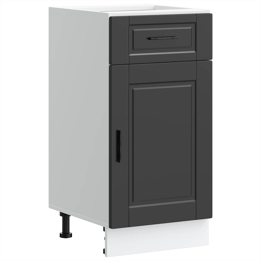 Porto Black Kitchen Base Cabinet Wood Based Material