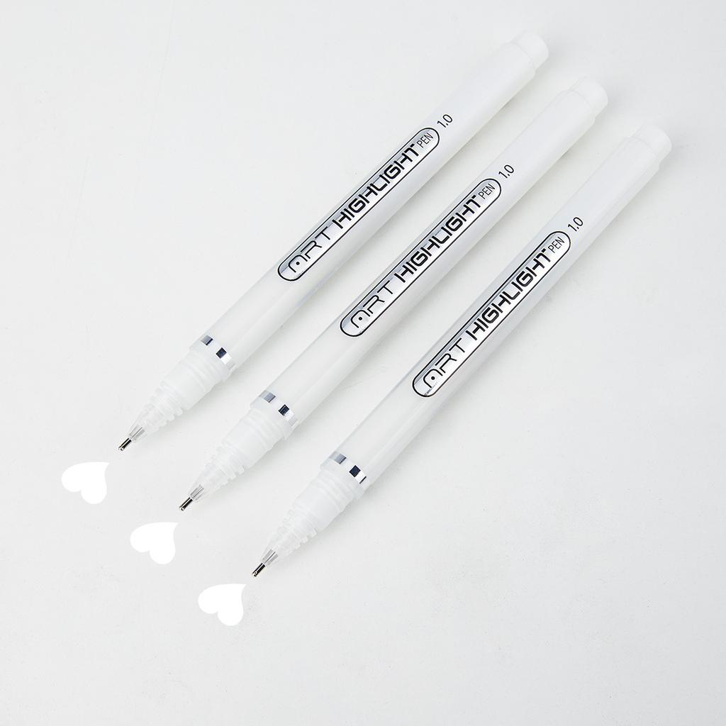 1mm Extra Feine Spitze 3/6er Pack Gelstift Set Weiß, Gold und Silber Gel-Tinte Stifte für Künstler, Weißer Gelstift, Weißer Tintenstift