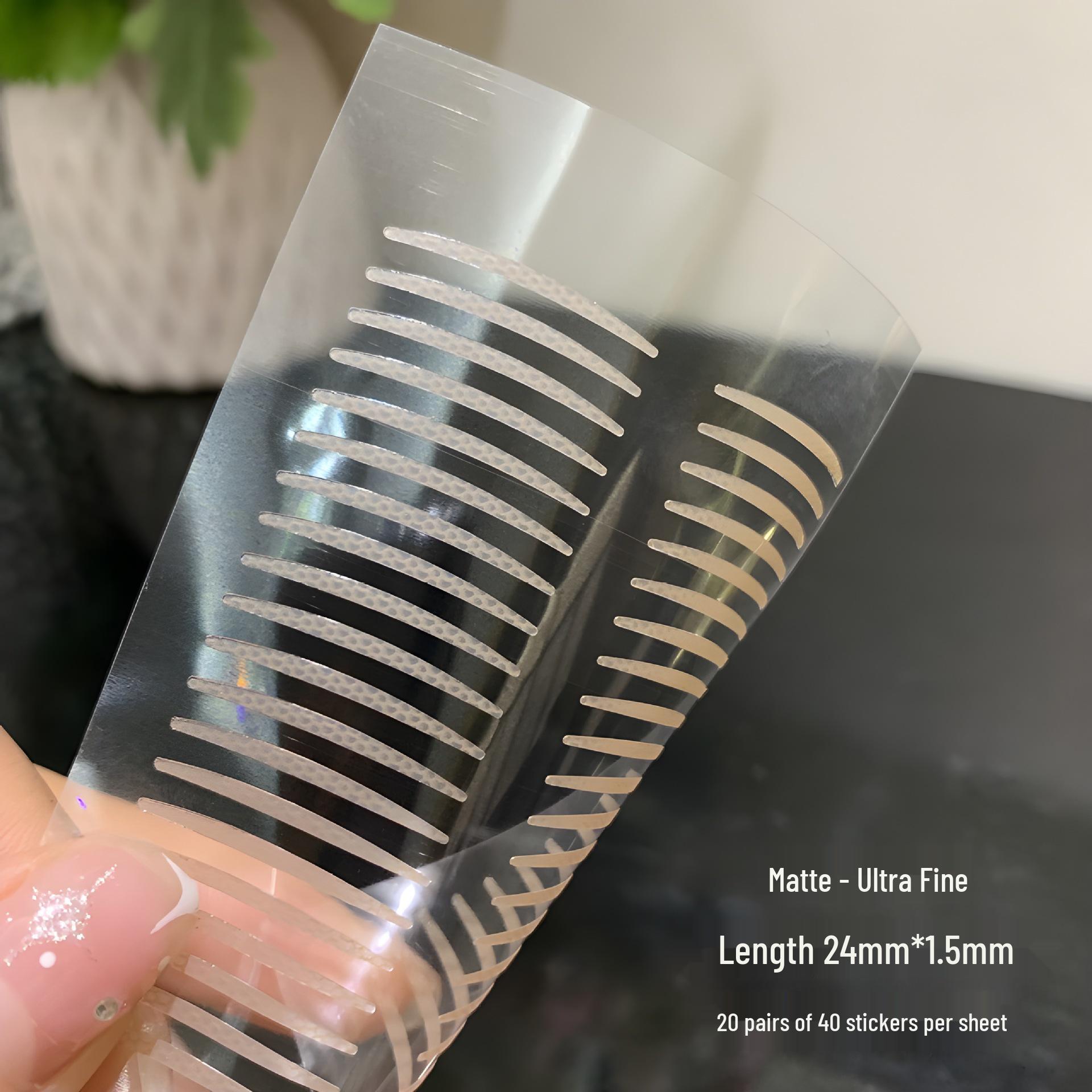 

Hanbell Olive Thin Matte Eyelid Tape - Slanted Cut, Invisible, Non-Reflective for Natural Double Eyelids 3 sheets (with Y fork)