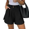 High Waist Summer Women's Casual Solid Color Suit Shorts with Pockets