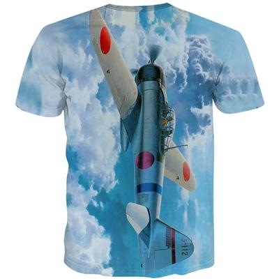 Aircraft Fighter Graphic T Shirt for Men Tops 3D Printing Womens Clothing Summer CasualT-shirt Funny